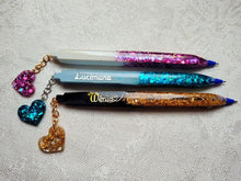 Handmade Glitter Resin Pens – Black, Blue & Pink Multi-Colour Set