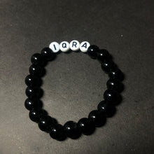 Customized color name bracelet in vibrant black